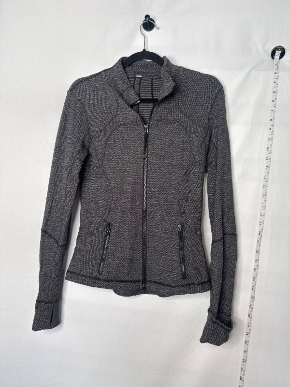 Lululemon Athletica Gray Herringbone Define Jacket Women Gray Black Yoga Zip Up